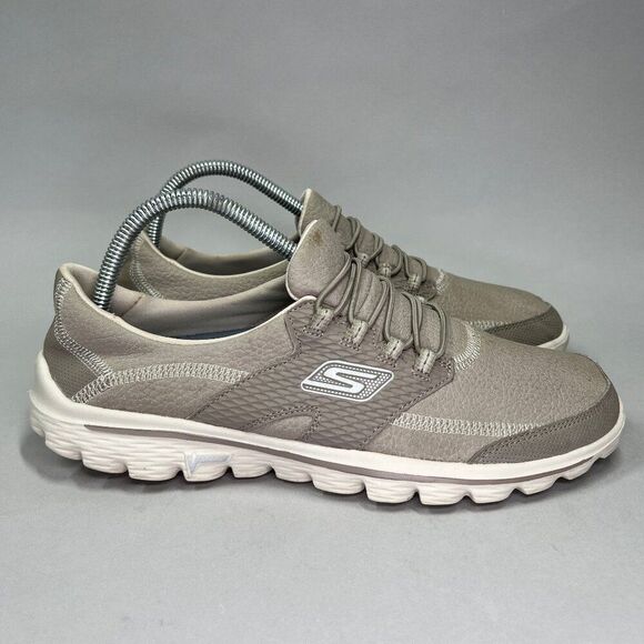 Skechers Women's Size 9.5 Go Walk 2 Tan Leather Shoes - Picture 1 of 11